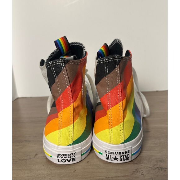 Converse Chuck Taylor All Star Pride Diversity High Top Rainbow Sneakers M9 W11 - Picture 2 of 8